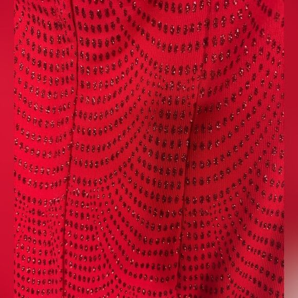 Gunne Sax X Jessica McClintock Red Sparkle Floating neck Dress Vintage - Picture 7 of 9